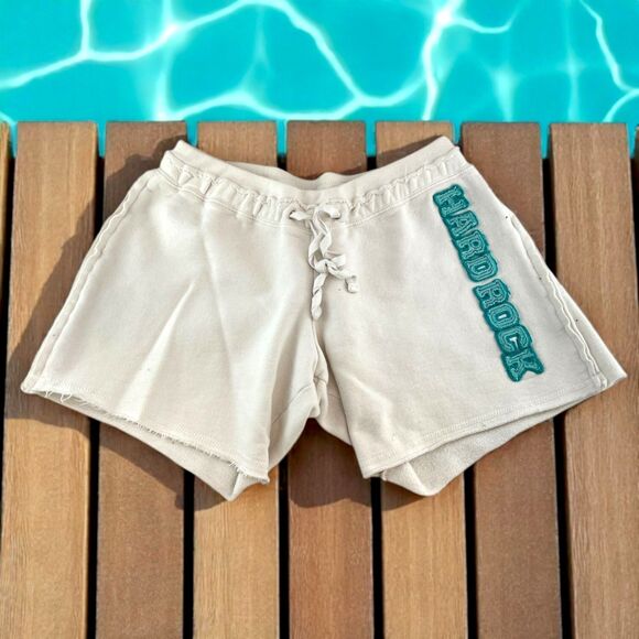 Vintage 2000s Hard Rock Cafe Atlanta Embroidered Letter Booty Shorts SM/MED Y2K - Picture 1 of 9
